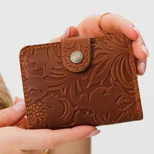 Portland Leather Embossed Brown Wallet